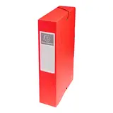 Boîte de classement A4 Dos 60 mm fermeture élastique carte lustrée Exabox - Rouge