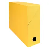 Boîte de transfert A4 Dos 90 mm carton toilé couvercle abattant et oeillet Exacompta - Jaune - Boîtes archives, Boîtes de transfert