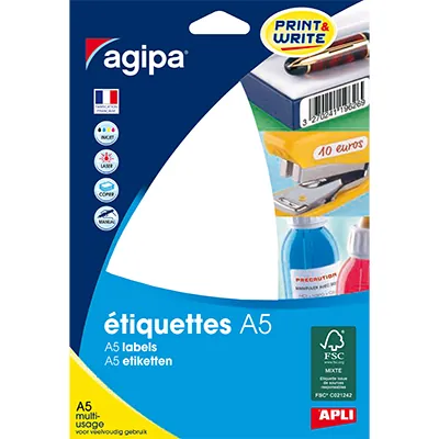 Gommettes rondes adhésives blanches Ø 45mm - Paquet de 192 - Étiquettes adhésives neutres
