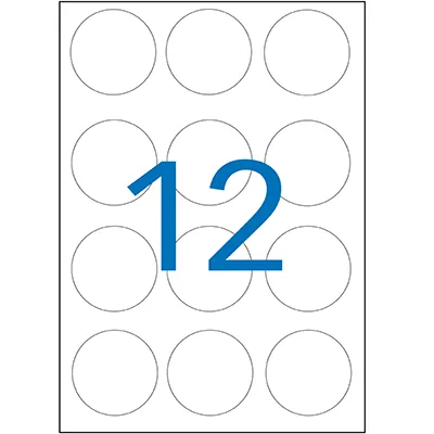 Gommettes rondes adhésives blanches Ø 45mm - Paquet de 192 - Étiquettes adhésives neutres-3