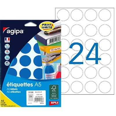 Gommettes rondes adhésives bleues Ø 30mm - Paquet de 240 - Gommettes de couleur-2