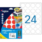Gommettes rondes adhésives rouges Ø 30mm - Paquet de 240 - Étiquettes adhésives Soldes