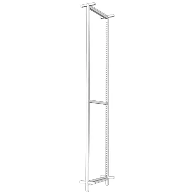 Cadre central Square noir sablé H 240 × P 46,4 cm  - Ligne Square 25 noir-2