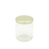 Bocal en verre 228ml avec couvercle or ø63mm – Paquet de 12 - Bouteilles et pots cylindriques