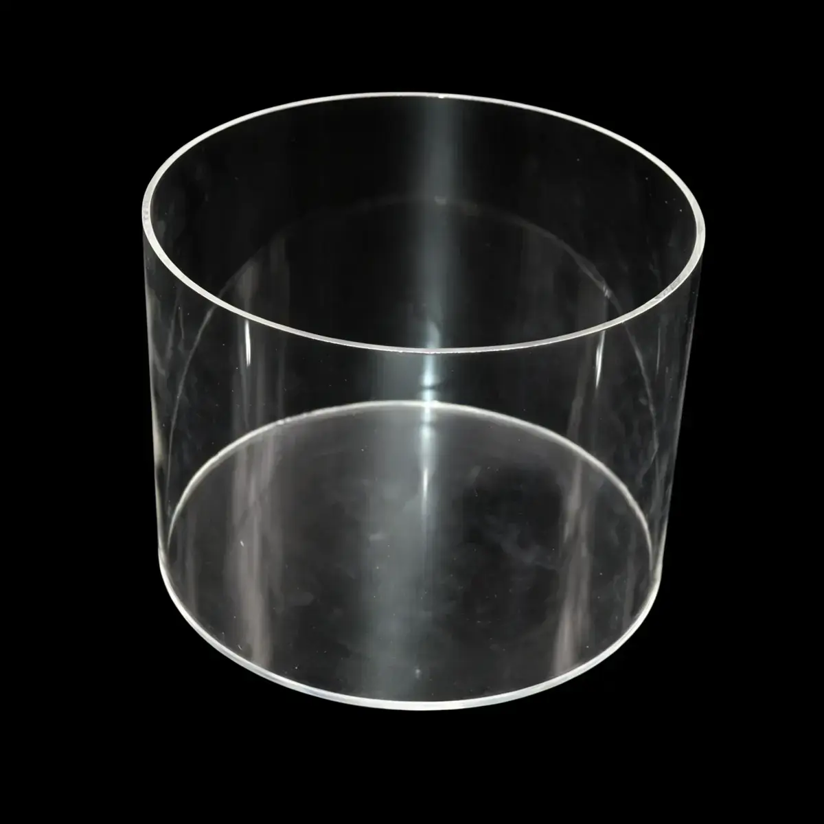 Bac de présentation rond PMMA ø 20 x H 15 cm - Vitrine tube plexi - Bac cylindrique - Supports Plexi