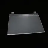 Porte-affiche A4 horizontal plexi 2mm avec patte d'accrochage pour grille 29,7 x 21 cm - Porte-visuels pour grilles