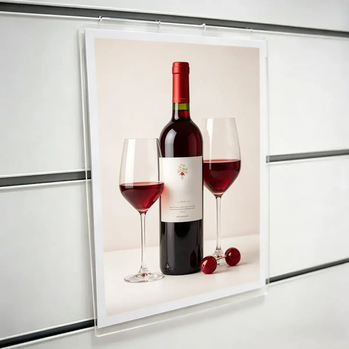 Porte-affiche A4 vertical plexi transparent 2mm – Support mural acrylique - Porte-visuels pour grilles-2