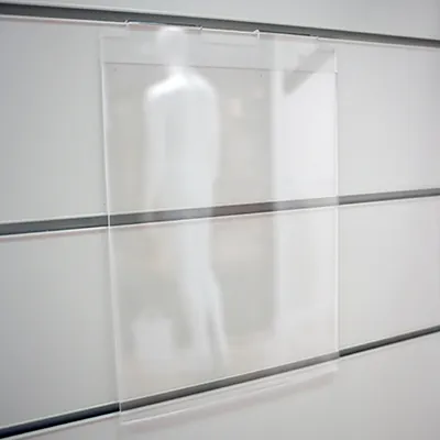 Porte-affiche A4 vertical plexi transparent 2mm – Support mural acrylique - Porte-visuels pour grilles-3