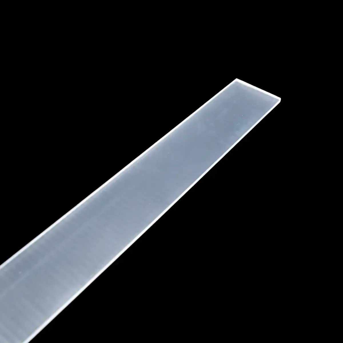 Panneau frontal acrylique pour tablette métallique - Butée frontrale L 98,8 x H 9 cm ép. 6 mm - Ligne Store blanc pas de 25 mm
