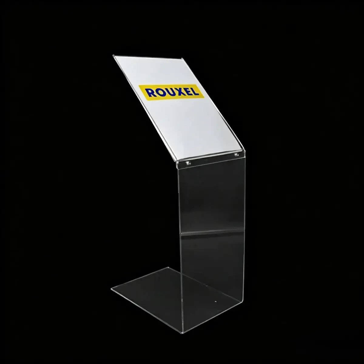 Porte-visuel sur pied Z / Présentoir visuel Z A4 vertical, acrylique transparent H 60 cm - Porte-visuels sur pied-2