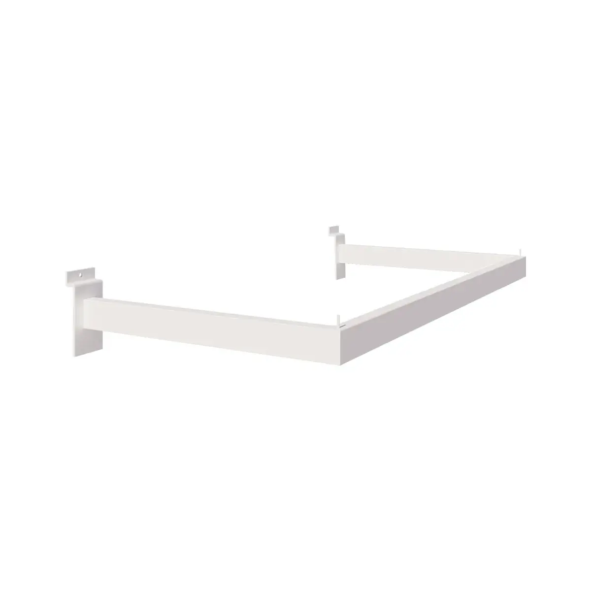Barre penderie pour panneau rainuré déportée P 30 x L 55 cm - Guidon penderie - Blanc - Penderies pour panneaux rainurés