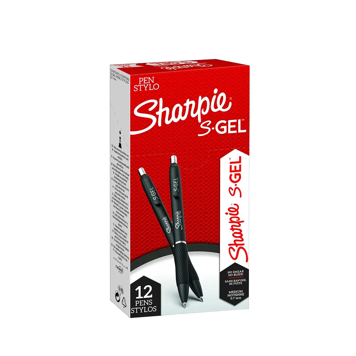 Stylo gel bleu Sharpie S-Gel pointe moyenne 0,7 mm retractable - Pack de 12 - Stylos billes-3