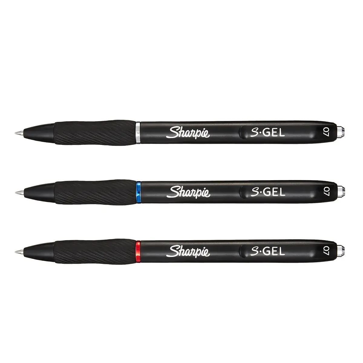 Stylos gel Noir/Bleu/Rouge Sharpie S-Gel Rétractables pointe 0.7mm - Lot de 3 - Stylos billes