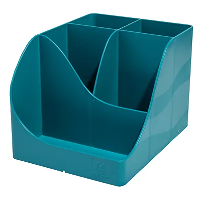 Pot à crayons Pen-Wave Skandi bleu pacifique 16 × 12 × 11 cm - 5 compartiments - Stylos billes