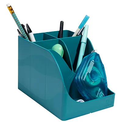 Pot à crayons Pen-Wave Skandi bleu pacifique 16 × 12 × 11 cm - 5 compartiments - Stylos billes-7
