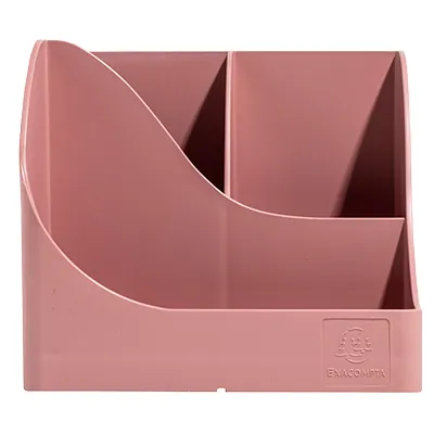 Pot à crayons Pen-Wave Skandi vieux rose 16 × 12 × 11 cm - 5 compartiments - Stylos billes-3