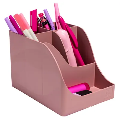 Pot à crayons Pen-Wave Skandi vieux rose 16 × 12 × 11 cm - 5 compartiments - Stylos billes-7