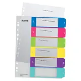 Intercalaires imprimables A4 maxi 6 touches multicolores polypropylène - WOW Leitz - Intercalaires classeur, Trieurs documents