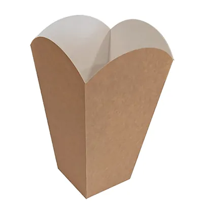 Boîte popcorn carton kraft 1000 ml 7,8 x 7,8 x 18 cm - Cornet popcorn - Brun - Lot de 50 - Emballage snacking