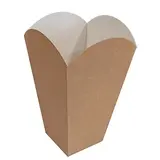 Boîte popcorn carton kraft 1000 ml 7,8 x 7,8 x 18 cm - Cornet popcorn - Brun - Lot de 50 - Emballage snacking