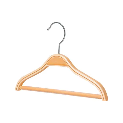 Cintre bois naturel avec barre 27 cm - Cintre bébé - Cintre enfant - Lot de 6 - Cintres bois