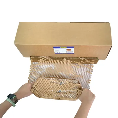 Papier nid d’abeille 50 cm x 100 m avec boîte distributrice - Papier de calage - Kraft, carton ondulé-2