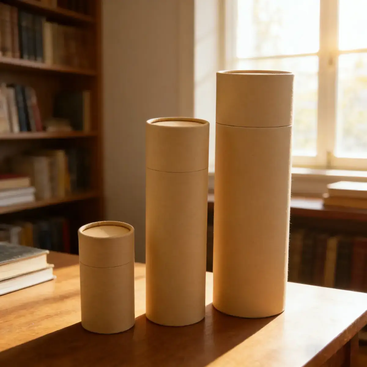 Boîte cylindrique carton kraft 400 ml ø 6,5 x H 12,5 cm – Boîte ronde carton - Tube carton - Brun - Lot de 4 - Boites cloches-6
