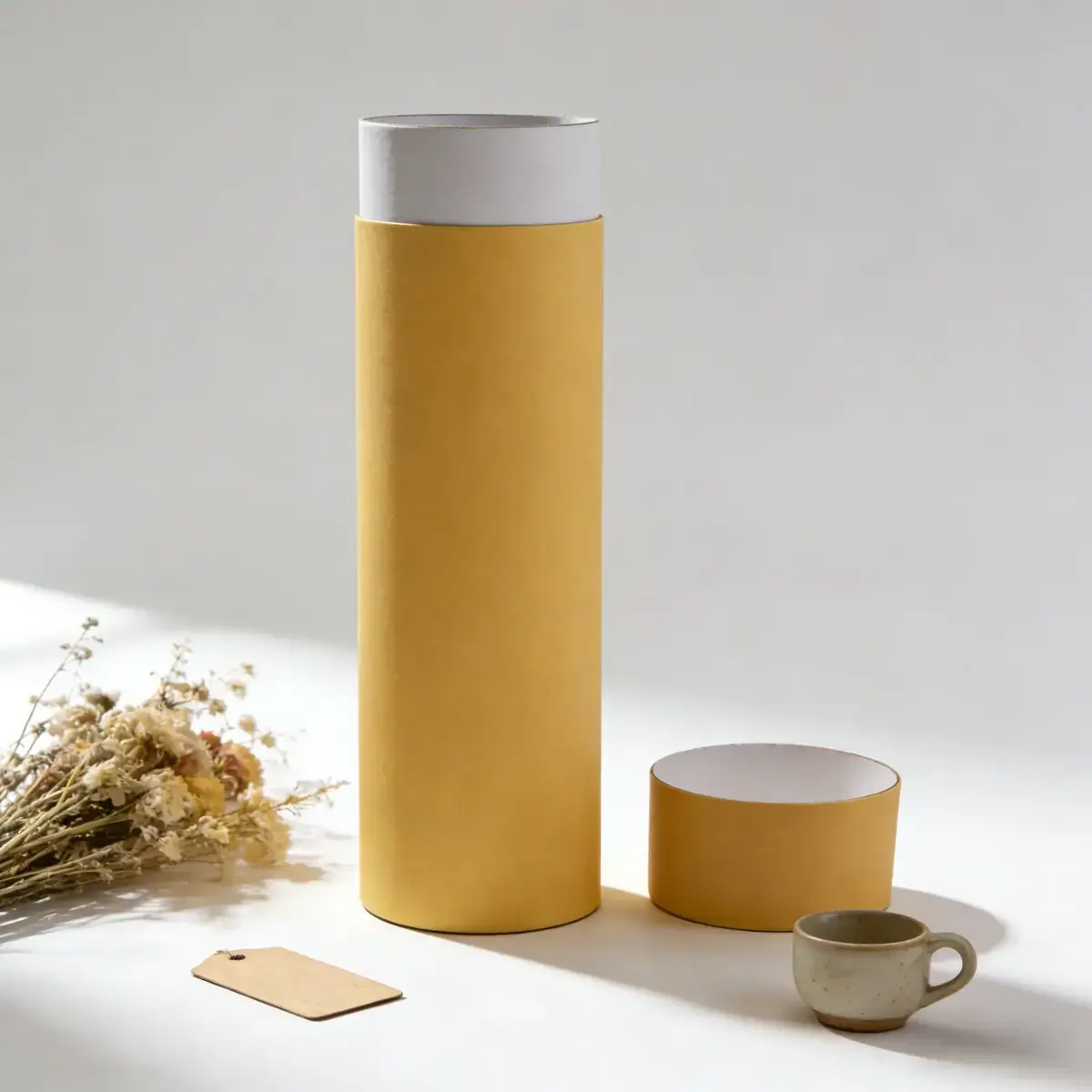 Boîte cylindrique carton kraft 1000 ml ø 7,5 x H 25 cm – Boîte ronde carton - Tube carton - Brun - Lot de 4 - Boites cloches-2