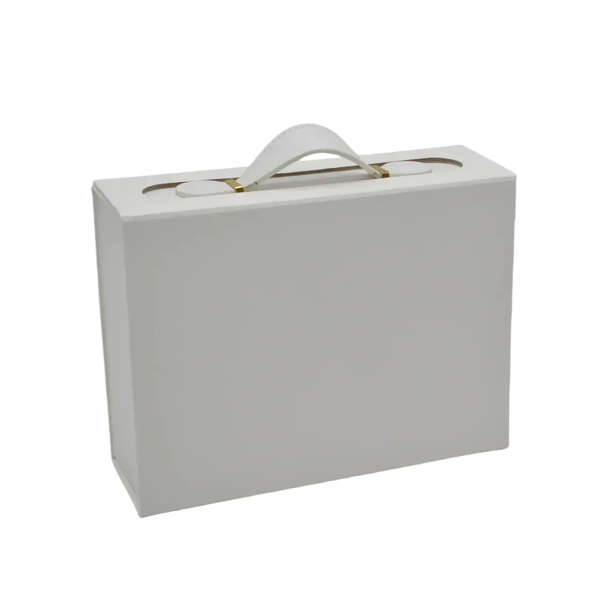 Boites cadeaux carton pliables blanches 28,2x20,2x9,2cm avec poignée – Paquet de 5 - Boites carton avec poignée-2