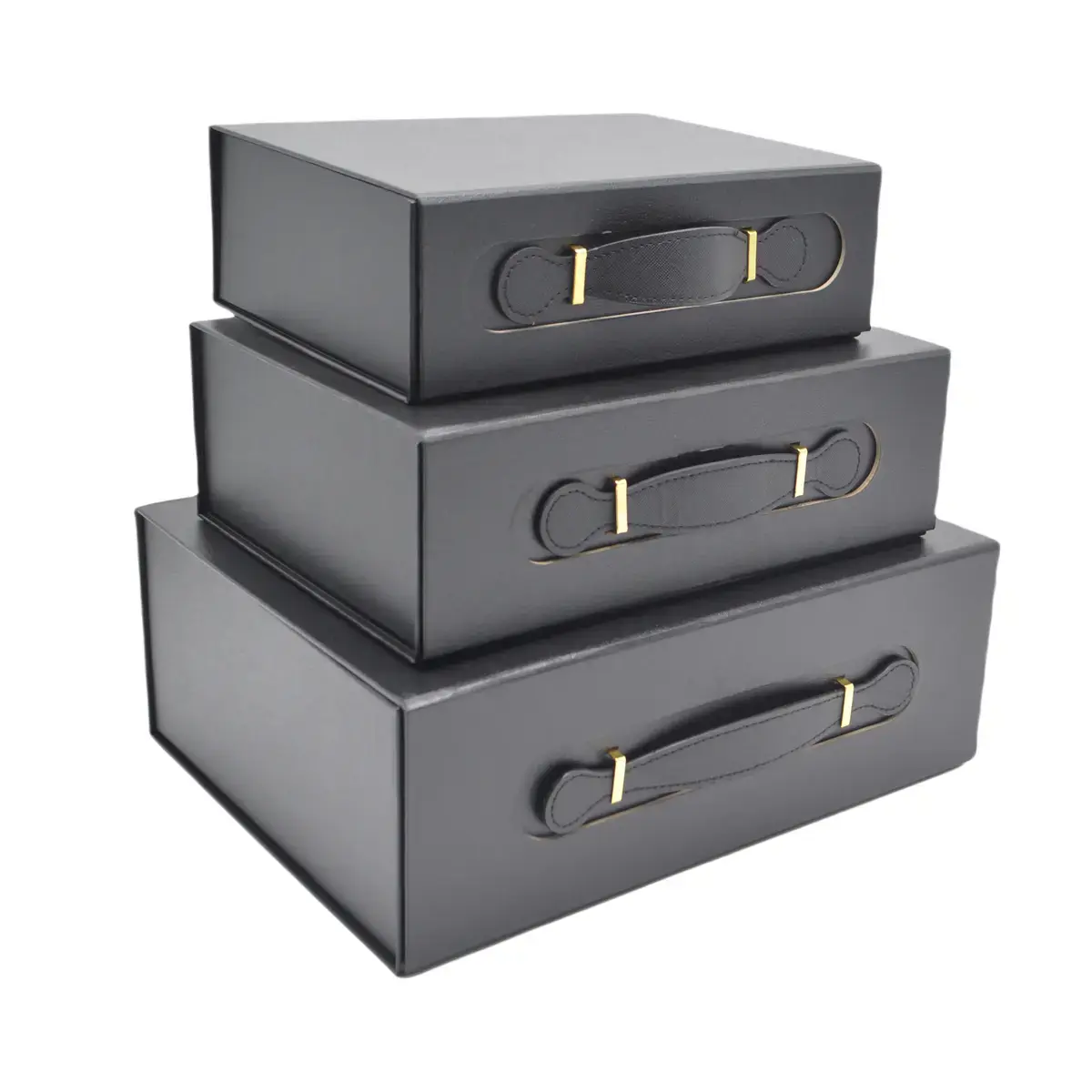 Boites cadeaux carton noires avec poignée 24x18,2x8cm – Paquet de 5 - Boites carton avec poignée-3