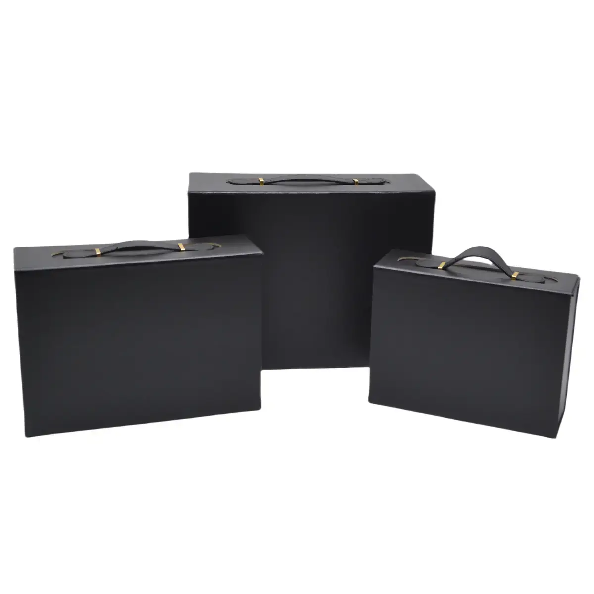 Boites cadeau carton noires avec poignée 28,2x20,2x9,2cm – Paquet de 5 - Boites carton avec poignée-2
