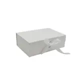 Boites cadeau carton blanches avec ruban 33x25x12cm – Paquet de 5 - Boites cadeaux carton pliables