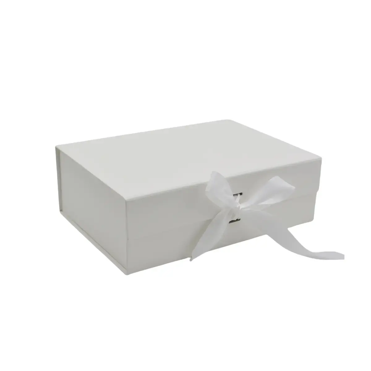 Boites cadeau carton blanches avec ruban 33,5x26x15cm – Paquet de 5 - Boites cadeaux carton pliables