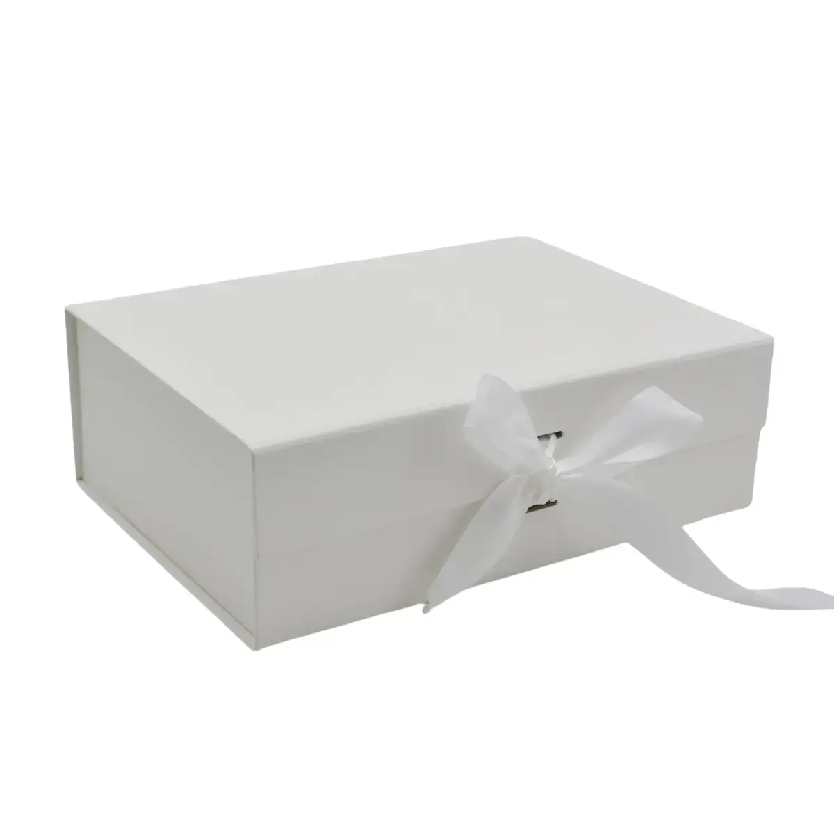 Boites cadeau carton blanches avec ruban 39x28x17,5cm – Paquet de 5 - Boites cadeaux carton pliables