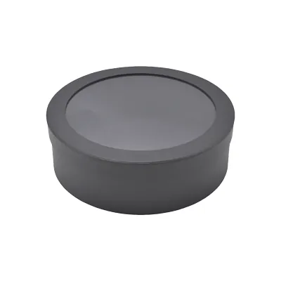 Boîte ronde carton à fenêtre ø 25 x 8 cm - Coffret carton rond - Noir - Lot de 4 - Boites cloches