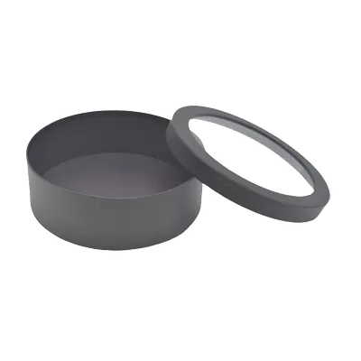 Boîtes rondes noires fenêtre 25x8cm – Paquet de 4 - Boites cloches-5