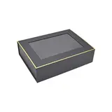 Boîtes aimantées noires liseré or fenêtre 30,6x23x8cm – Paquet de 5 - Boites aimantées