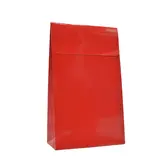 Pochettes cadeaux papier pelliculées rouge adhésives 14x5,5x23cm – Paquet de 50