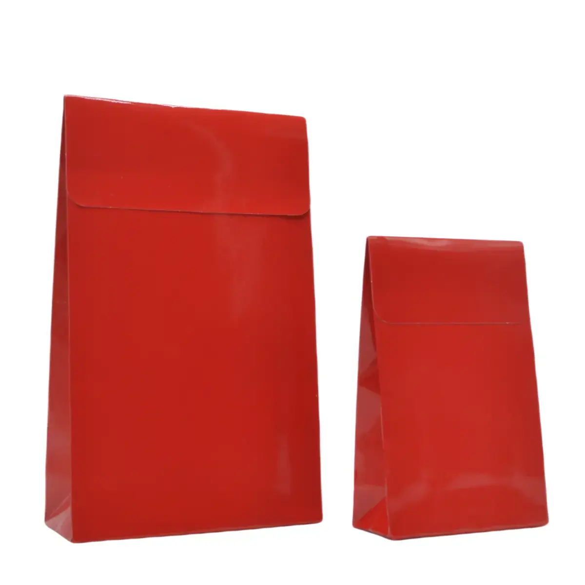 Pochettes cadeaux papier pelliculées rouge adhésives 14x5,5x23cm – Paquet de 50 - Pochettes cadeaux luxe-3