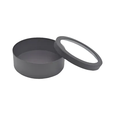 Boîtes rondes noires fenêtre 18x6cm - Paquet de 4 - Boites cloches-4