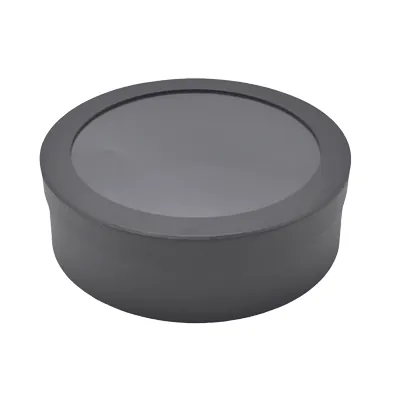 Boîte ronde carton à fenêtre ø 21 x 7 cm - Coffret carton rond - Noir - Lot de 4 - Boites cloches
