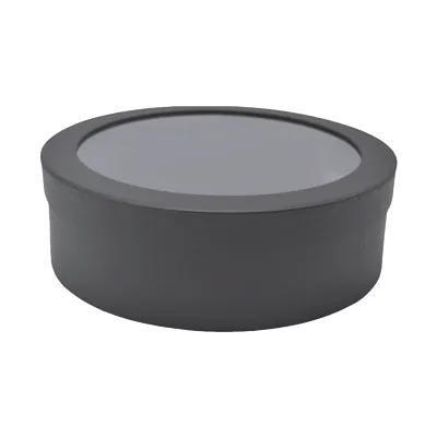 Boîtes rondes noires fenêtre 21x7cm – Paquet de 4 - Boites cloches-4