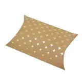 Boîte berlingot kraft à étoiles scintillantes or doré à chaud 11x9 cm – Lot de 20 - Boites berlingots