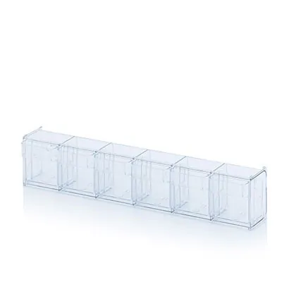 Bac 6 tiroirs basculants transparent 60 x 9,1 x 11,3 cm - Bac-tiroir basculant - Bloc 6 tiroirs basculants - Blocs tiroirs