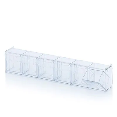Bac 6 tiroirs basculants transparent 60 x 9,1 x 11,3 cm - Bac-tiroir basculant - Bloc 6 tiroirs basculants - Blocs tiroirs-2