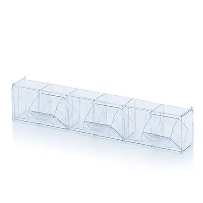 Bac 6 tiroirs basculants transparent 60 x 9,1 x 11,3 cm - Bac-tiroir basculant - Bloc 6 tiroirs basculants - Blocs tiroirs-3