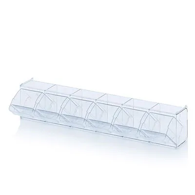 Bac 6 tiroirs basculants transparent 60 x 9,1 x 11,3 cm - Bac-tiroir basculant - Bloc 6 tiroirs basculants - Blocs tiroirs-4