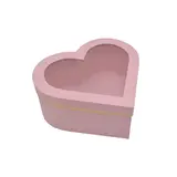 Boîtes cœur roses liseré or à fenêtre 26+24x11,5 cm – Paquet de 2 - Sacs cadeaux Saint-Valentin, Pochettes cadeaux Saint-Valentin