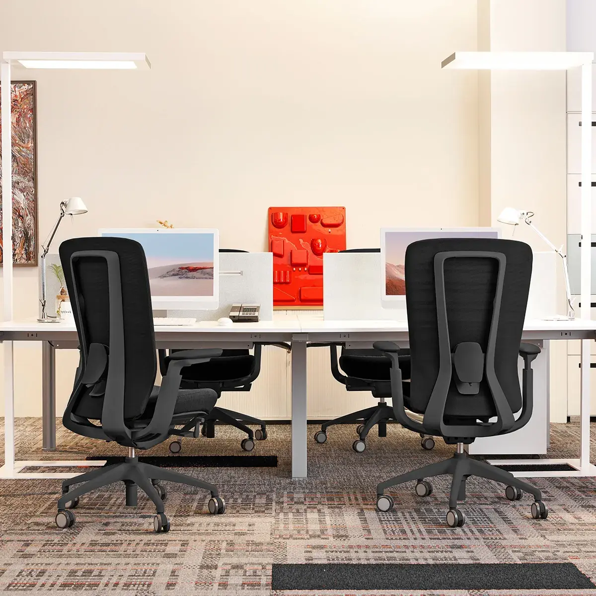 Siège de bureau ergonomique Ramses noir – assise ressorts, synchrone 4 positions, accoudoirs 4D - Sièges de bureaux, Fauteuils de bureaux-5