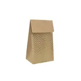 Pochette cadeau papier kraft à rabat motif chevrons dorés 8x4,5x11 cm – Sachet cadeau - Paquet de 20 - Pochettes cadeaux luxe